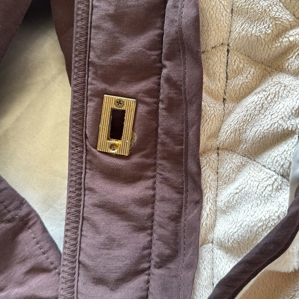 Chadwick’s Brown Barn Jacket Brown Quilted Soft Velour Fleece Lined Toggles Sz M - Picture 9 of 12